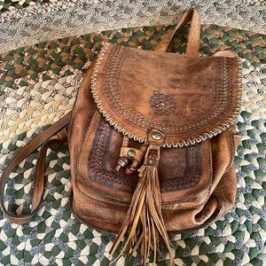 Patricia Nash brown leather backpack